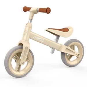 lot 19726 image: Bobike Toddler Balance Bike Toys for 1 to 6 Year Old Girls Boys Adjustable Seat and Handlebar No-Pedal Training Bike Best Gifts for Kids (Beige)