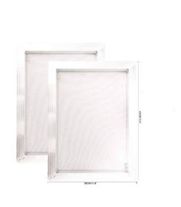 lot 19728 image: 2 Pack Aluminum Silk Screen Printing Screens 12 x 16 Inch Frame-160 White Mesh