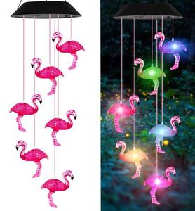 lot 20059 image: AIONASA Solar Wind Chimes Flamingo,Christmas Flamingo Gifts for Women,