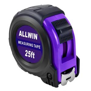 lot 20077 image: Tape Measure 25 Ft - Metal Retractable Tape Measure with Fractions, Easy Read, 1-inch Wide X 25 Foot - Purple