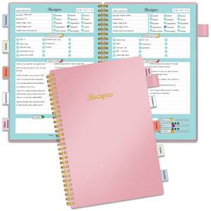 lot 20104 image: Recipe Book to Write in Your Own Recipes, Blank Recipe Notebook with Tabs for Family Cooking Lover, 120 Pages Recipe Organizer, 8.5 x 5.5, Pink