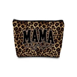 lot 20108 image: SAFDSGFDB Leopard Print Mama Makeup Cosmetic Bag for Women, Birthday Gifts for Mama Mom Mother from Daughter, Funky Y2k Cheetah Portable Travel Toiletry Bag Zipper Makeup Pouch