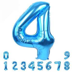 lot 20141 image: TONIFUL 40 Inch Blue Number 4 Balloons Large Foil 4th Birthday Decorations