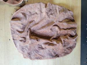 lot 20156 image: Chair Seat Cover 92% Polyester 8% Spandex approx 12in (Brown, Fuzzy, 2 Pcs)