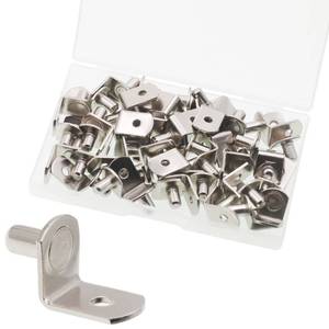 lot 20183 image: Shelf Support Pegs, 50 Pcs Shelf Pegs with Hole, 5mm (15 inch) Cabinet Shelf Bracket Pegs, L-Shaped Nickel Plated Shelf Pins Holders for Bookcase Kitchen Closet Shelf Shelves Furniture Cabinet