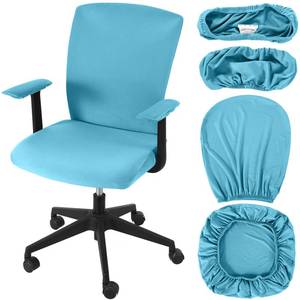 lot 20187 image: Tallew 4 Pcs Office Chair Covers Set Computer Universal Protective Stretchable Chair Seat Covers Desk Armrest Cover Pads Office Cushion Backrest for Rotating(Regular,Sky Blue)