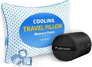 lot 20188 image: Adjustable Small Cooling Memory Foam Pillow for Travel, Airplanes & Camping