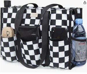 lot 1394 image: TOPDesign Utility Water Resistant Tote Bag with 13 Pockets, Zipper Closure