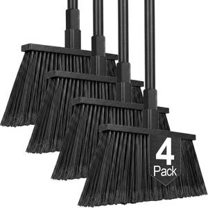 lot 1455 image: Broom, 4 Pack Heavy Duty Outdoor Brooms for Floor Cleaning, 61 Long Handle
