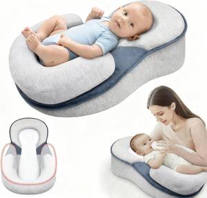 lot 1473 image: Baby Lounger Pillow for Infant Support Cushion Reflux Breastfeeding Pillow, Bottle Feeding, Tummy Time, Adjustable Baby Wedge Lounger Pillow for Reducing Spit-Up