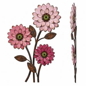 lot 1475 image: Xuhal Metal Flower Wall Art, 15.75 Inch Vintage Daisy Wall Decor, Not 3D, Flat Rustic Metal Floral Hanging Farmhouse Spring Leaf Sculpture for Living Room Bedroom Indoor Outdoor(Pink)