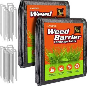 lot 1488 image: LAVEVE 3FT x 100FT Weed Barrier Landscape Fabric Heavy Duty