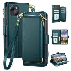 lot 2216 image: DJBEAR iPhone 17 Pro 6.3 Wallet Case Sea Green