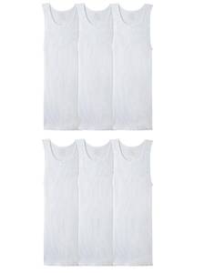 lot 2252 image: Fruit of the Loom Mens Tag-Free Tank A-Shirt, 6 Pack-White, Large