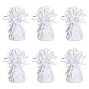 lot 2253 image: Beistle White Metallic Plastic Wrapped Balloon Weights For Birthday Parties, Weddings, Anniversaries, Table D�cor, Celebrating With You Since 1900, 5.5 x 2.5, 6 Piece