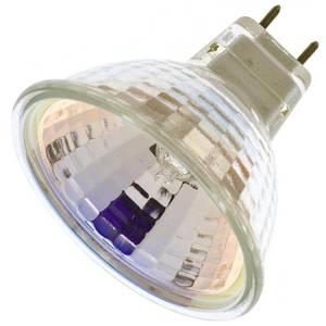 lot 2259 image: Satco S4626 20 Watt MR16 Halogen G8 Base 120 Volt Clear FL 36 Beam Pattern Light Bulb, With Lens