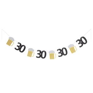 lot 2274 image: Beer birthday banner Cheers to 30 Years Paper Graland 30th Birthday Age Party Decorations