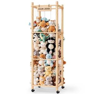 lot 3911 image: Stuffed Animal Zoo Organizer with Wheels �� Extra Large Plush Storage Cage, Stuffed Animal Holder & Stuffed Animal Storage for Kids�� Bedroom and Playroom