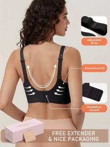 lot 4295 image: Showyoo Jelly Bras for Women V Neck Seamless Bralettes Comfort Wireless Bra 3xl