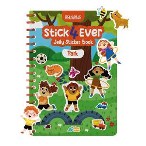lot 4297 image: Stick4Ever Jelly Sticker Book� - for Kids - Waterproof, Easy to Clean Reusable Sticker Book for Toddlers- Reusable Road Trip Activities for Kids - Stocking Stuffers for Toddlers (Park)