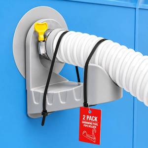 lot 4304 image: 2 Pack Swimming Pool Pipe Holders for Above Ground Pools, Pool Hose Supports Accessories Designed to Fit Intex Pools, Prevent Pipe Sagging Improve Pool Hose Lifespan with Cable Ties & Hose Clamps