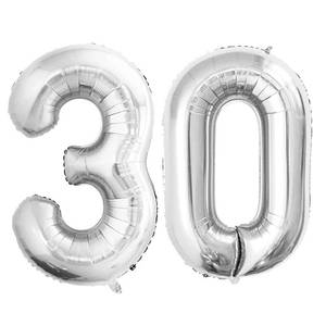 lot 4307 image: GOER Number 30 Balloons for 30th Birthday Party Decorations,42 Inch Jumbo Foil Helium Balloons for 30th Anniversary (Silver)