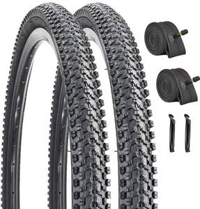 lot 4311 image: 2 Pack 24x1.95 Inch Bike Tire Folding Bead Replacement Tire Double Packing for Mountain Bicycle Tire with Inner Tubes and Tire Levers