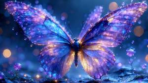 lot 4319 image: Magical Butterfly Diamond Art Kit for Adults Sparkly Fantasy Gem 16x12