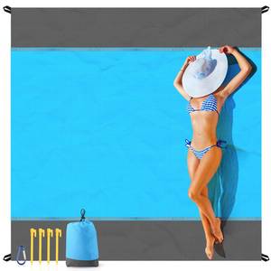 lot 4321 image: EASYFUN Beach Blanket Sandproof Oversized, 79�83 Extra Large Beach Mat, Portable Picnic Mat for Travel Camping Hiking, Lightweight Beach Essentials Family Water Resistant Mat