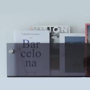 lot 5014 image: ROYALITA 2-Pack Acrylic Magazine Holder Brochure Holder, Gray 17 Inch