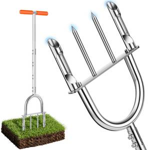 lot 5018 image: Manual Core Aerator, 2 Hollow Slot  2 Spike Tines, Semi-Assembled, Orange
