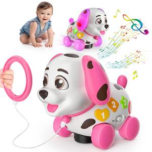 lot 5035 image: 3-in-1 Musical Puppy Toys for 1 Year Old Girl Gift, Educational Baby Toy 6-12-18 Month, 1st Birthday Gift for 1 Year Old Girl Boy, First Bilingual Present for 7 8 9 10 Month Infant (Pink)