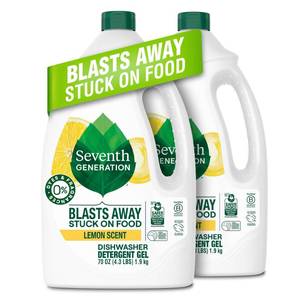lot 5036 image: Seventh Generation Dishwasher Detergent Gel Lemon Scent 2 pack for sparkling dishes dishwasher soap 70 oz