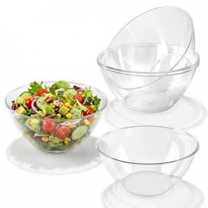 lot 5038 image: HOMIP 8PCS 160oz Clear Plastic Serving Bowls, Large Round Punch Bowls