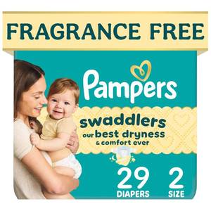 lot 5993 image: Pampers Swaddlers Baby Diapers, Size 2, 29 Count