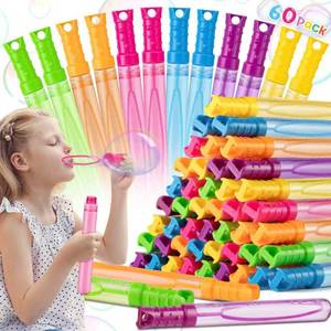 lot 5994 image: 36 Pack Big Bubble Wands Bulk in 6 Colors, Ideal for Easter, Summer, Halloween, Valentine, School Classroom Prizes