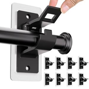 lot 6036 image: ANDGOO 8PCS No Drill Curtain Rod Bracket, Adhesive Curtain Rod Holders