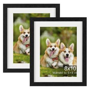 lot 6045 image: TOFOREVO 8x10 Picture Frames with 6x8 Mat Set of 2, Black