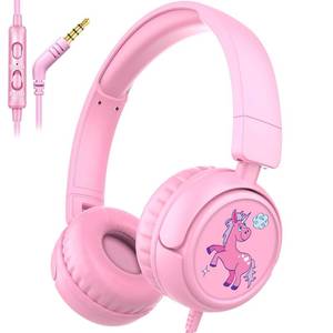 lot 6063 image: IYGR K6 Kids Headphones for Toddler & Kids Ages 2-12, 8594dB Safe Volume Limited, Wired with 3.5mm Jack, HD Microphone, Adjustable & Foldable, On-Ear Headphones for Tablet, School, Travel, iPad