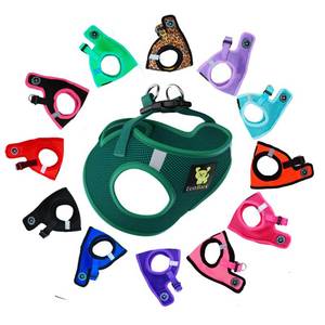 lot 6071 image: EcoBark Teacup Dog Harness, No Choke Mesh Vest, XXXS, Forest Green