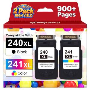 lot 6072 image: PG-240 XLCL-241 Ink Cartridges Replaced for Canon 240XL 241XL Combo Pack
