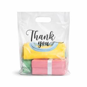 lot 6092 image: Retail Plastic Merchandise Bags, Die Cut Handles, Strong, Tear Resistent, different Sizes and Colors. Perfect for Retail Stores, Parties or Any Events. Packs 100200500 (200, Clear TY, 15x18)