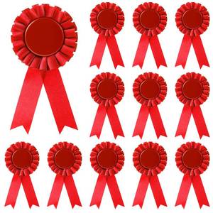 lot 6093 image: Hanaive 12 Pcs Blank Award Ribbon 2st Place Prize Rosette,Red