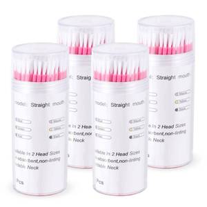 lot 6095 image: Annhua Disposable Micro Applicators, 400 Pcs Bendable Micro Applicator Brushes Disposable with Dispenser, Waterproof Micro Swabs for Eyelash Extensions, Oral Care, Makeup and Artwork-Pink