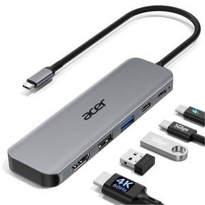 lot 6097 image: Acer USB C Hub, 5-in-1 USBC to HDMI Adapter with 4K60Hz for LaptopMac