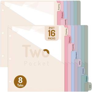 lot 6099 image: Forvencer 16 Counts Dividers with 2 Pockets, Binder Dividers with Tabs