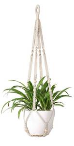 lot 6102 image: Mkono Macrame Plant Hanger Indoor 35 Inch Hanging Planter Basket Ivory 1Pc