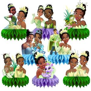 lot 6118 image: 8Pcs Princess Frog Table Centerpieces Birthday Party Supplies Double Side Table Decorations for Tiana Party Decorations
