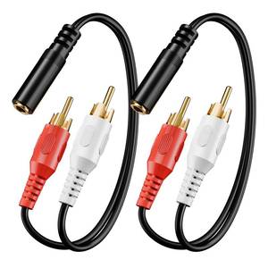 lot 6120 image: VCE 3.5mm to RCA Splitter, Gold Plated Male Stereo Audio Y Cable, 2-Pack
