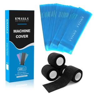 lot 6131 image: SOTICA 200PCS Upgraded Tattoo Pen Covers with 4PCS Grip Tapes - Large Sealable Tattoo Machine Covers Blue Pen Sleeves Machine Bags for Tattoo Supplies